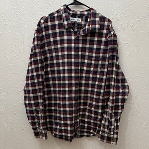 Old Navy Men's Casual Plaid Shirt - Red, Blue, White